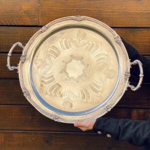 bandeja para banquete em metal estilo Louis XIV
