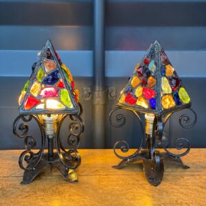 Par de luminárias artesanais