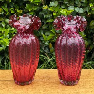 Par de vasos italianos em vidro artístico